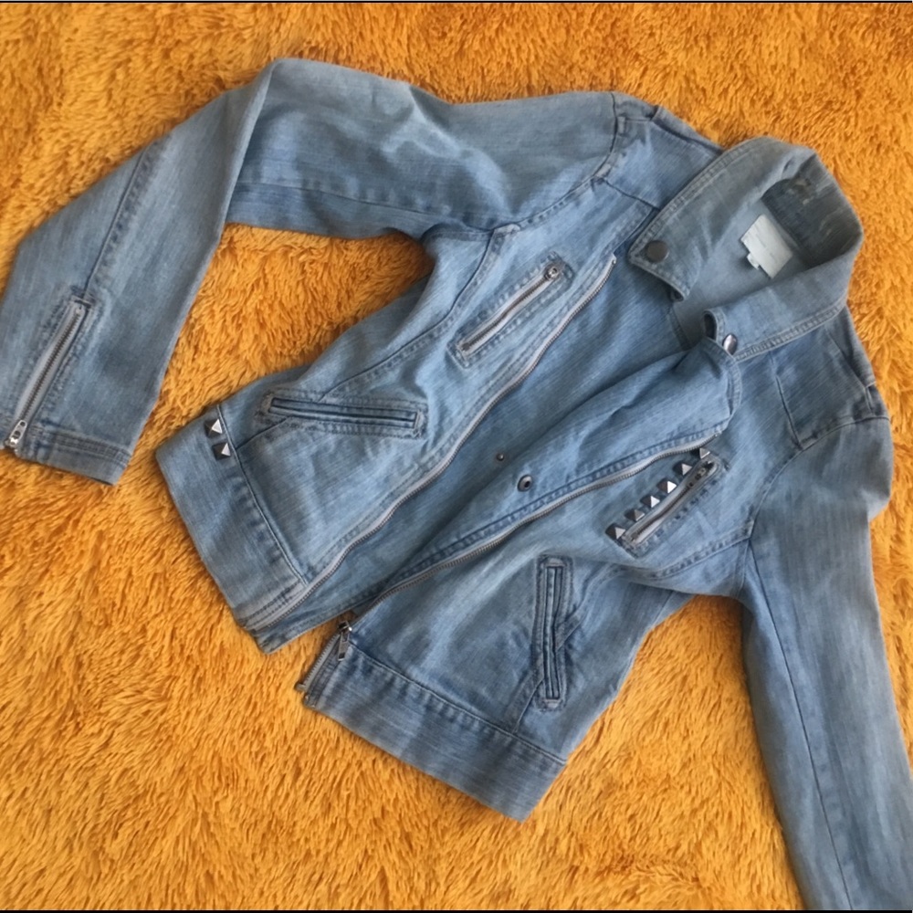 Distressed denim jacket